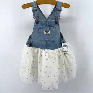 OshKosh B'gosh Blue Denim and White Star Tulle Skirt Toddler Dress